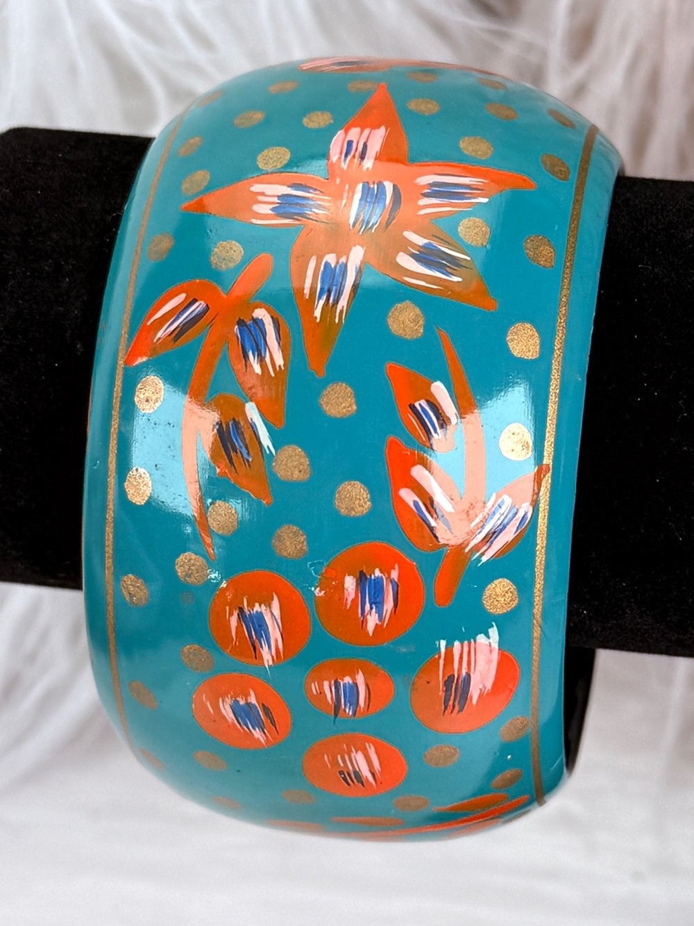 Vintage Bohemian Beach Island chic, wide band, costume bangle bracelet